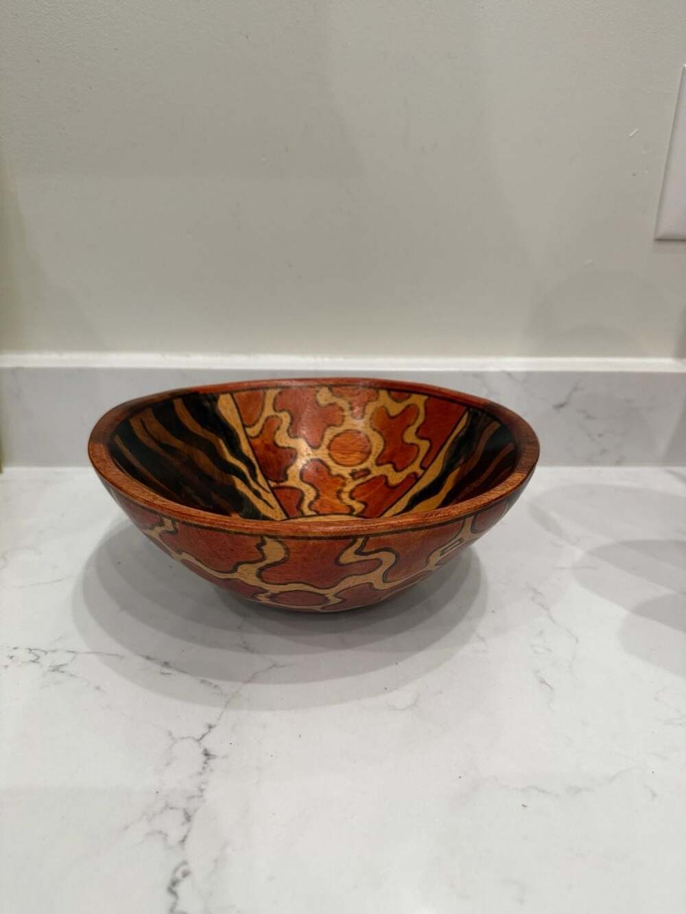 Handcrafted African Style Hand-Painted Decorative Wooden Bowl